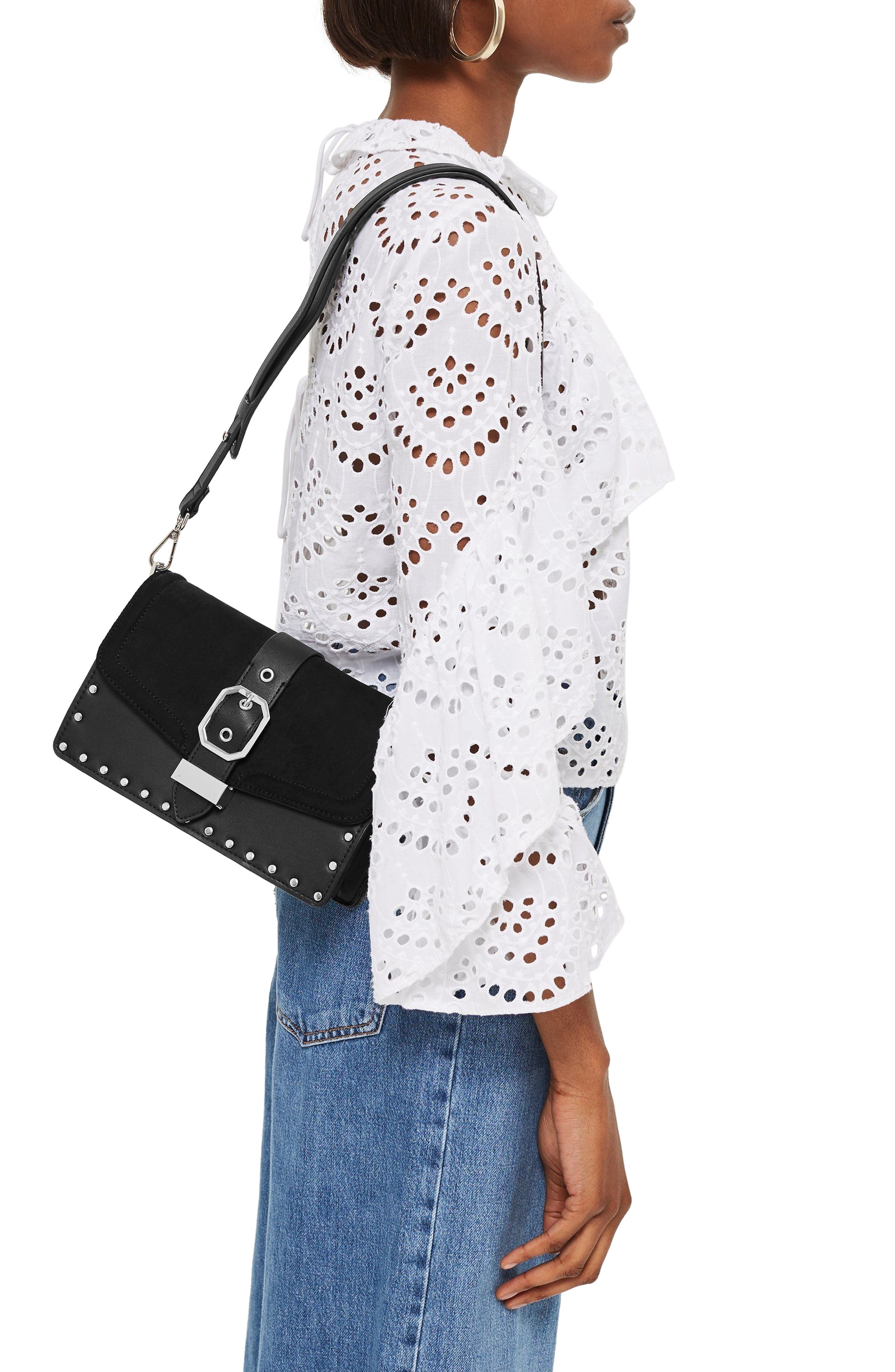 Topshop Megan Buckle Crossbody Bag, Alternate, color, 