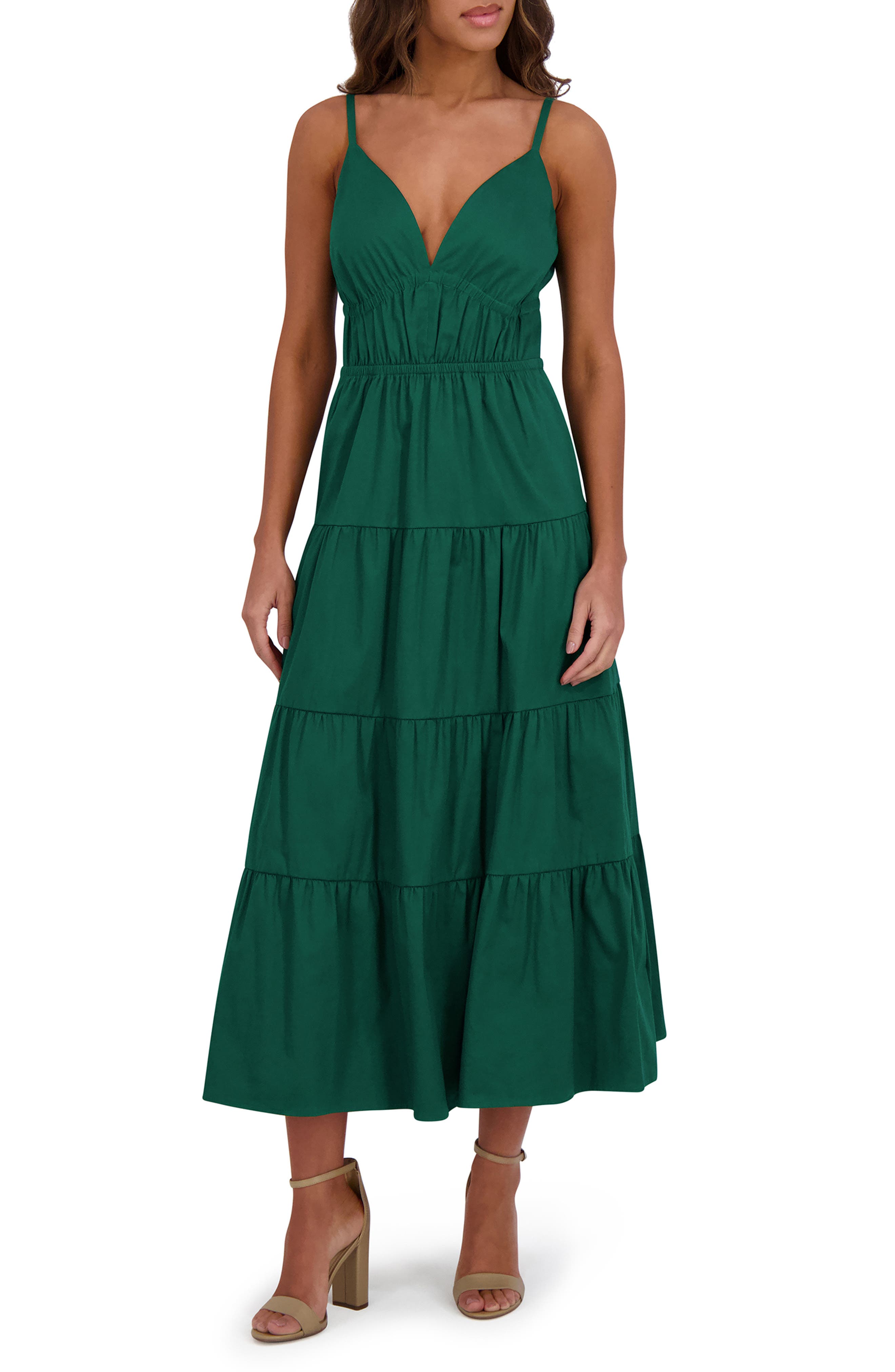 Siena Stretch Cotton Tiered Midi Dress