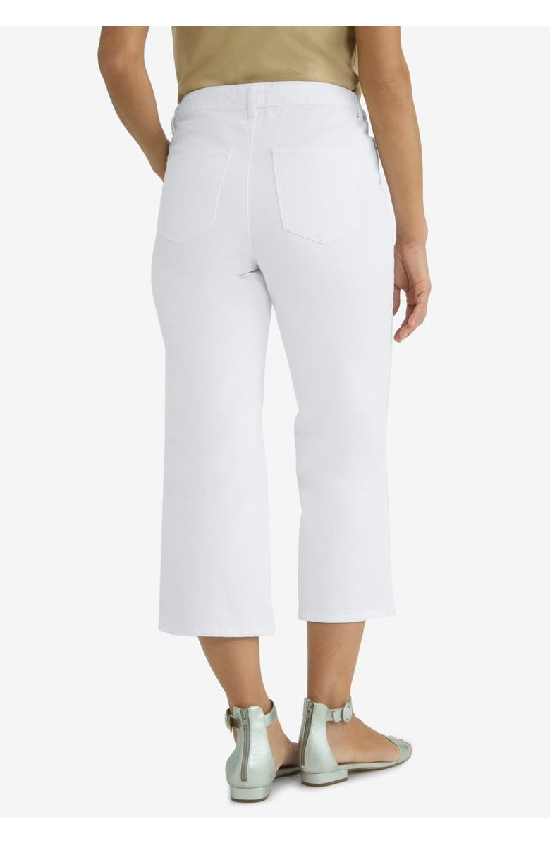 Jessica London Classic Cotton Denim Wide Leg Crop Jean, Alternate, color, 