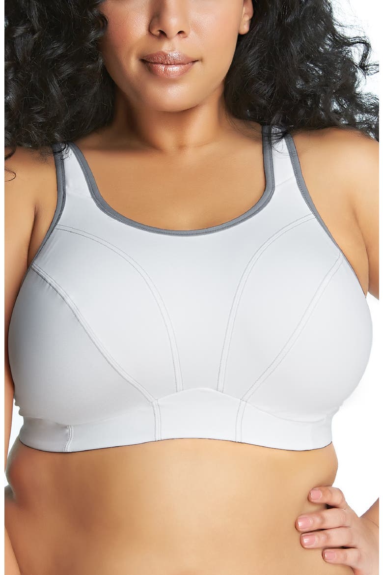 Soft Cup Full Figure Sports Bra, Main, color, WHITE