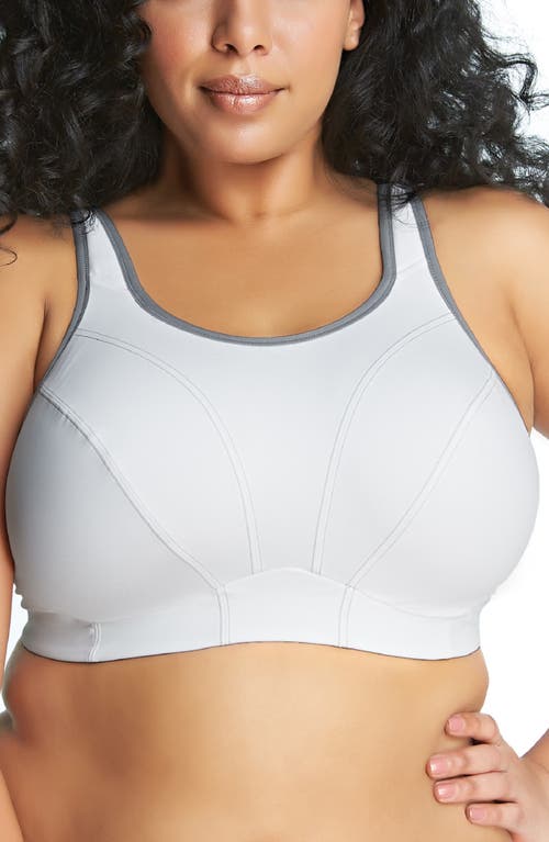 Goddess Soft Cup Full Figure Sports Bra in White at Nordstrom, Size 44D