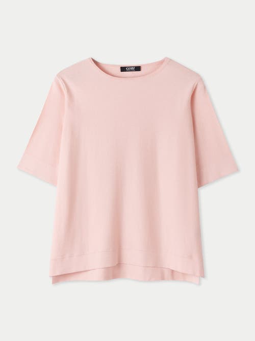 Gobi Mongolian Cashmere Cotton Silk Cashmere T-shirt In Primrose Pink