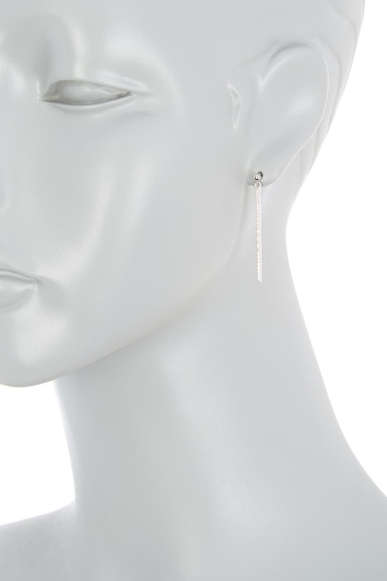 Swarovski Crystal Drop Bar Earrings, Alternate, color, SILVER
