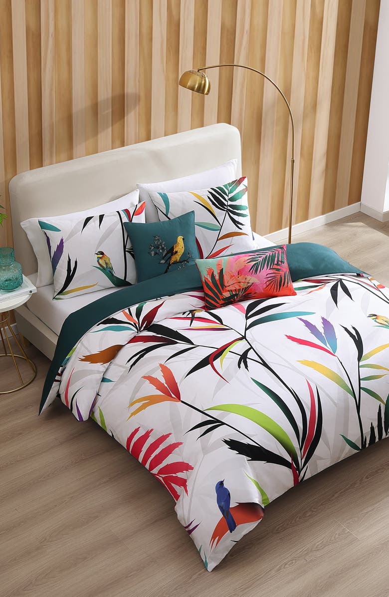 Bebejan Tropical Fusion Reversible Comforter Set, Alternate, color, Green