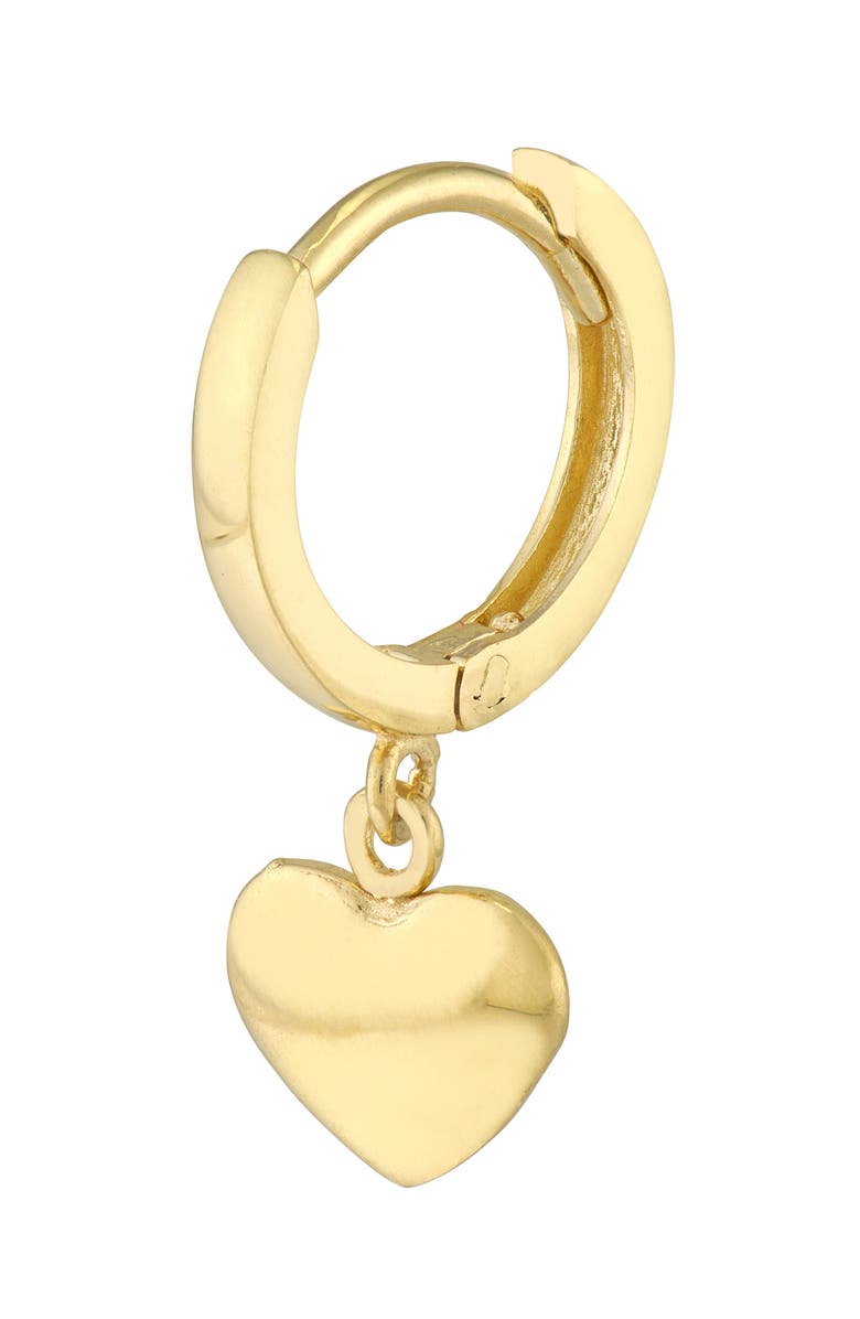 HAWLEY ST 14K Gold Baby Huggie Hoop Heart Drop Earrings, Alternate, color, 