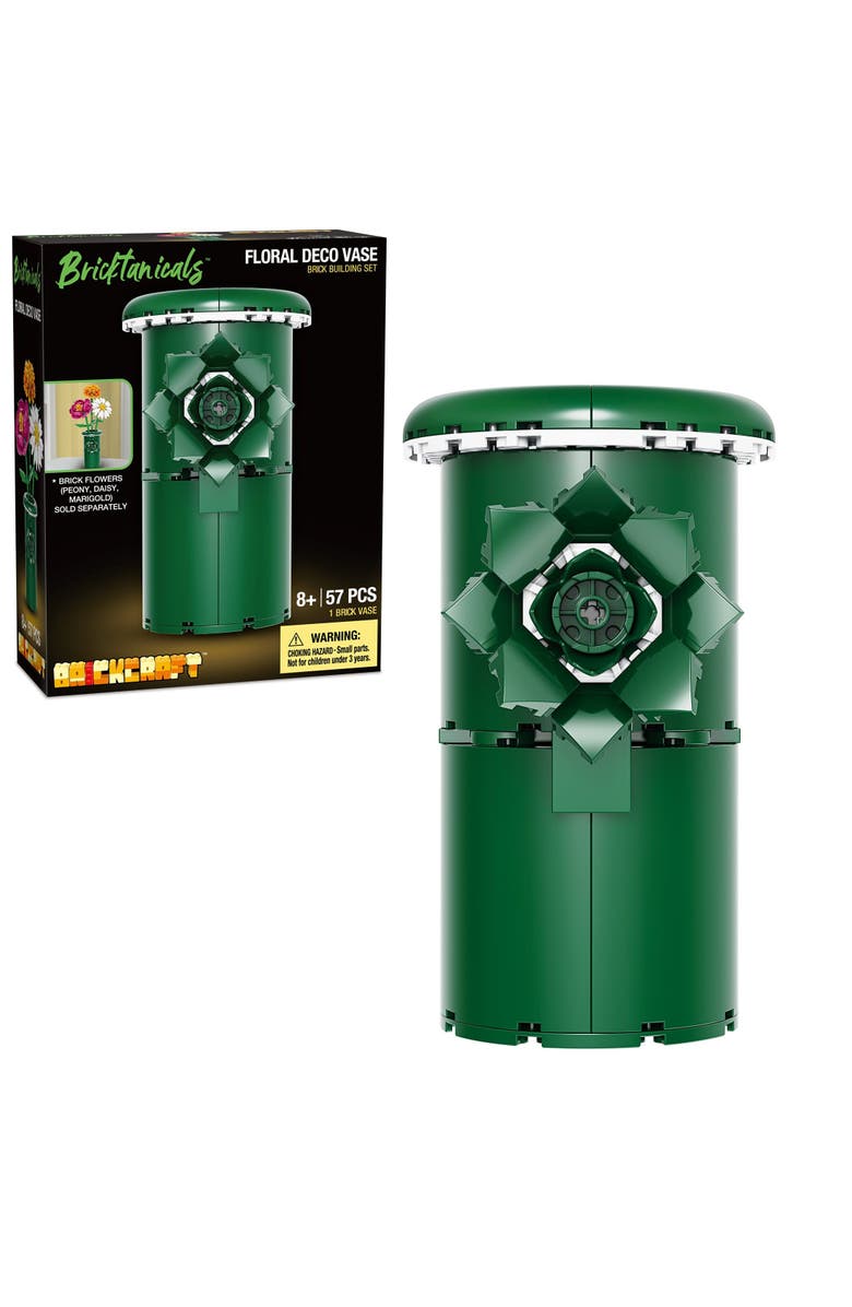Brickcraft Bricktanicals Floral Deco Vase Building Set, Main, color, Green