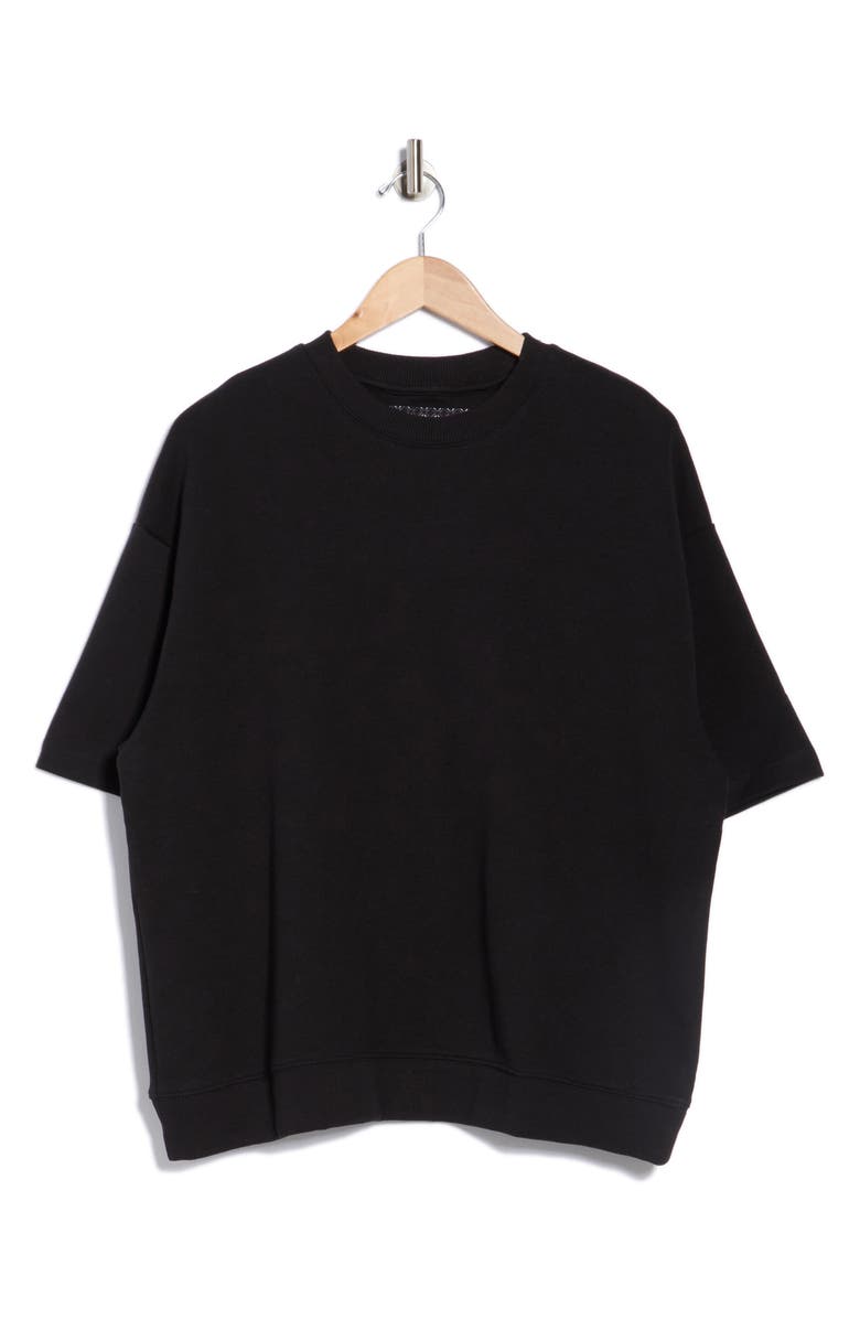 DENIM AND FLOWER Heavyweight Crewneck Knit T-Shirt, Alternate, color, Black