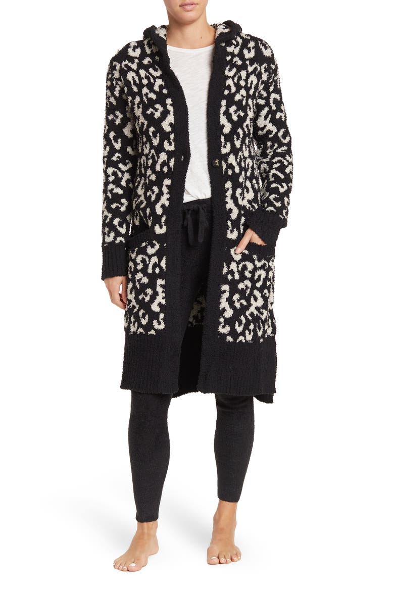 Judith Fleece Cardigan, Main, color, BLACK LEOPARD