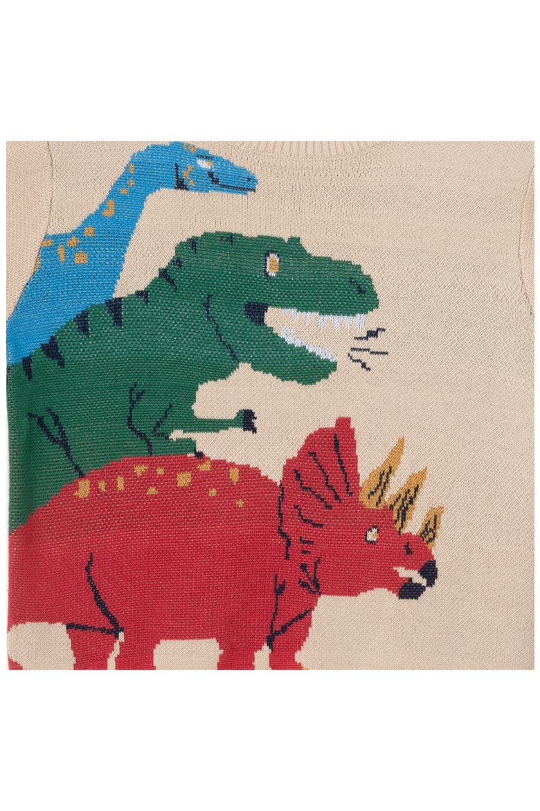 Kids' Cotton Crewneck Sweater, Alternate, color, BEIGE DINO