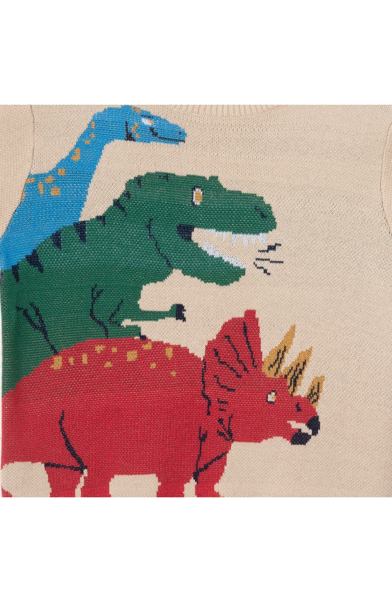 Andy & Evan Kids' Cotton Crewneck Sweater, Alternate, color, Beige Dino