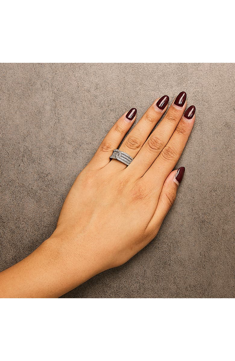 Haus of Brilliance Silver 1/2 Cttw Diamond Multi-Row Bypass Band Ring, Alternate, color, Silver