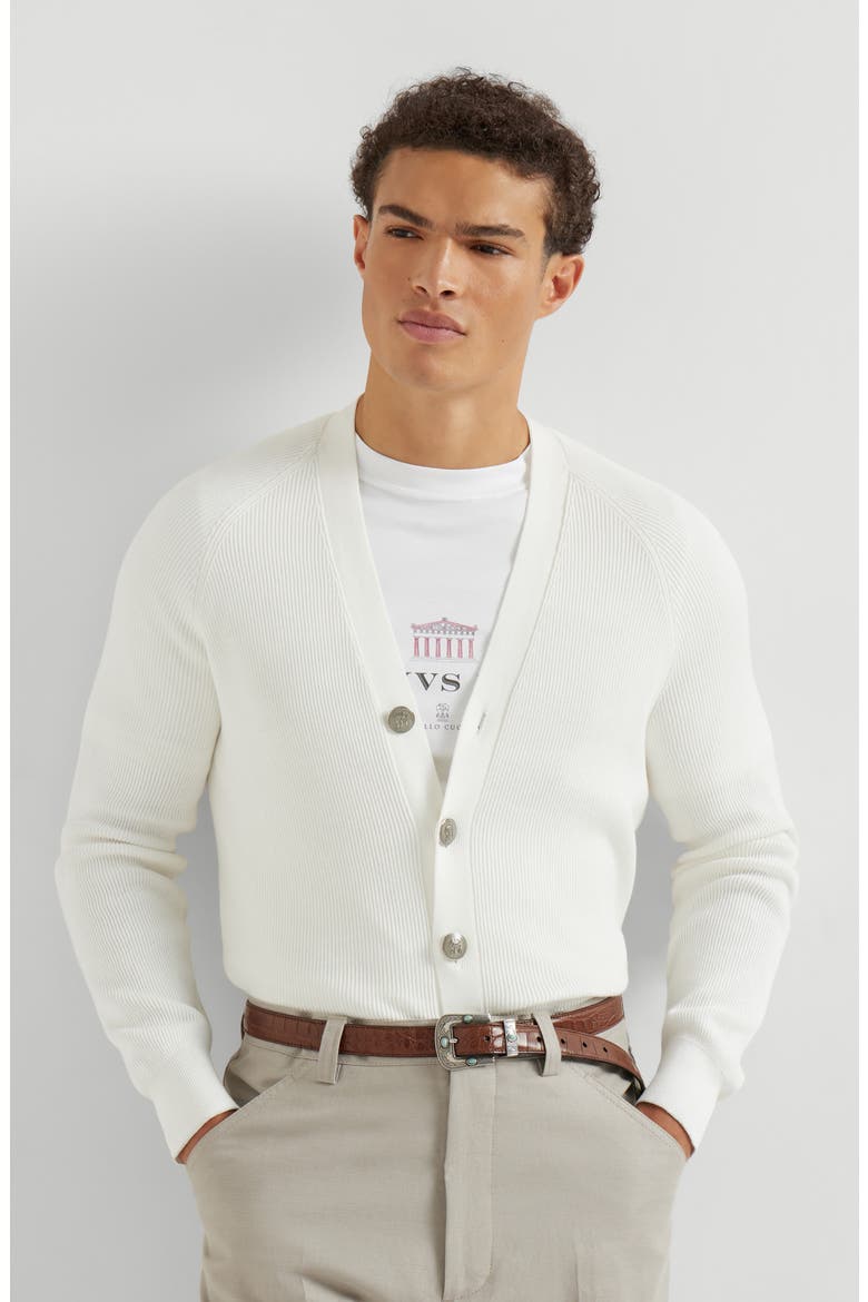 English Rib knit cardigan, Alternate, color, Panama