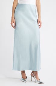 Open Edit Satin Maxi Skirt