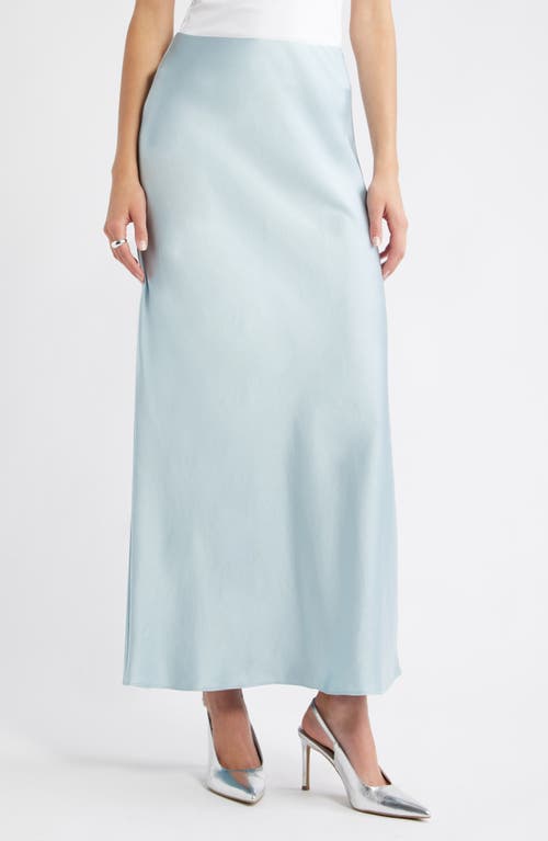 Open Edit Satin Midi Skirt In Blue