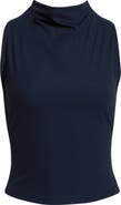 MPG Rib Funnel Neck Sleeveless Top