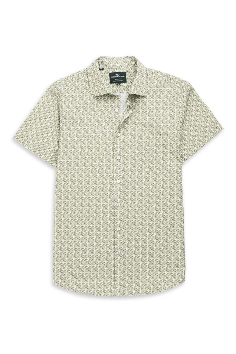 Avonside Short Sleeve Organic Cotton Button-Up Shirt, Alternate, color, FERN