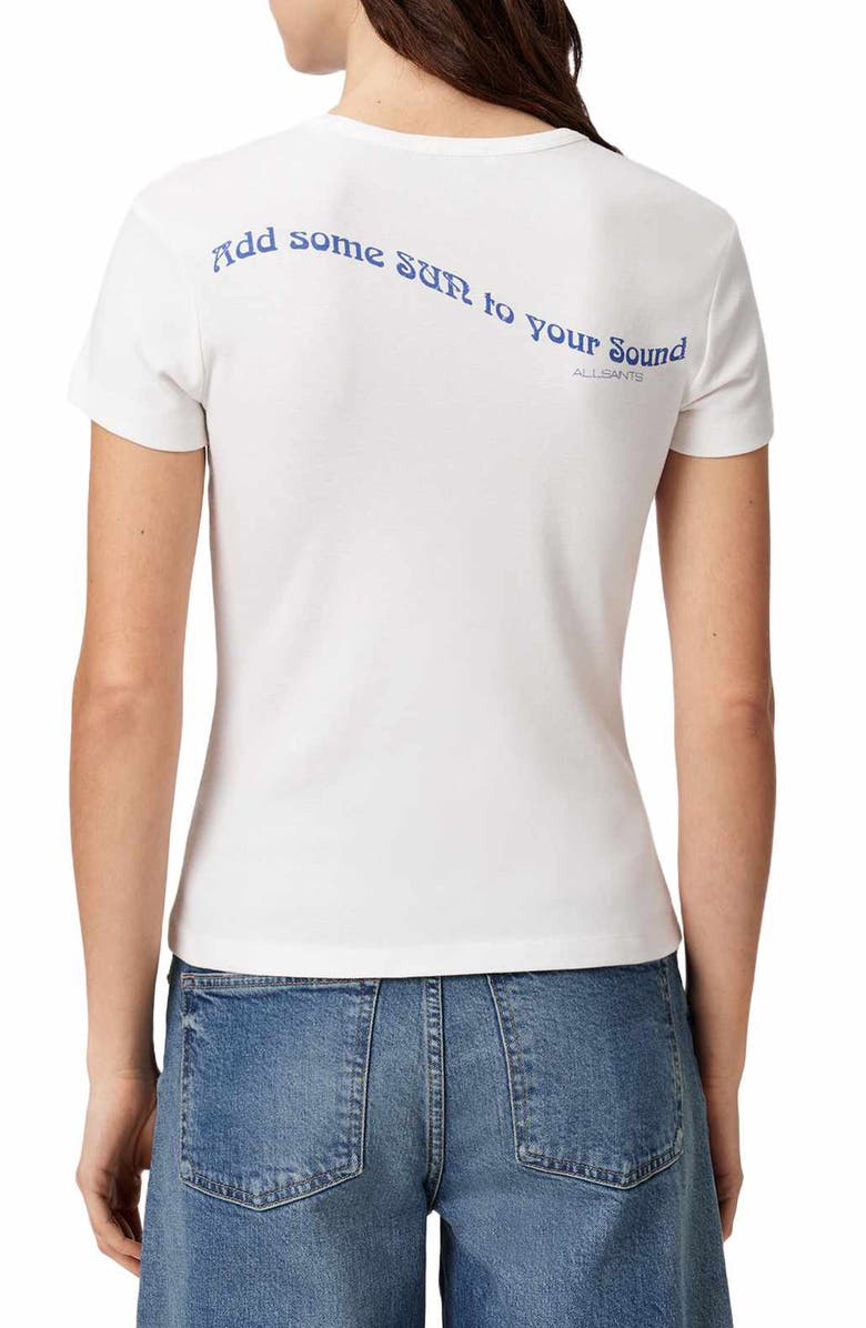 AllSaints Spun Out Stevie Graphic Cotton Top, Alternate, color, Chalk White