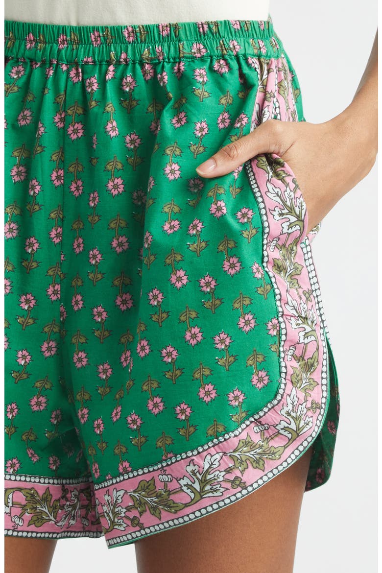Lani Floral Cotton Shorts, Alternate, color, JELLY BEAN