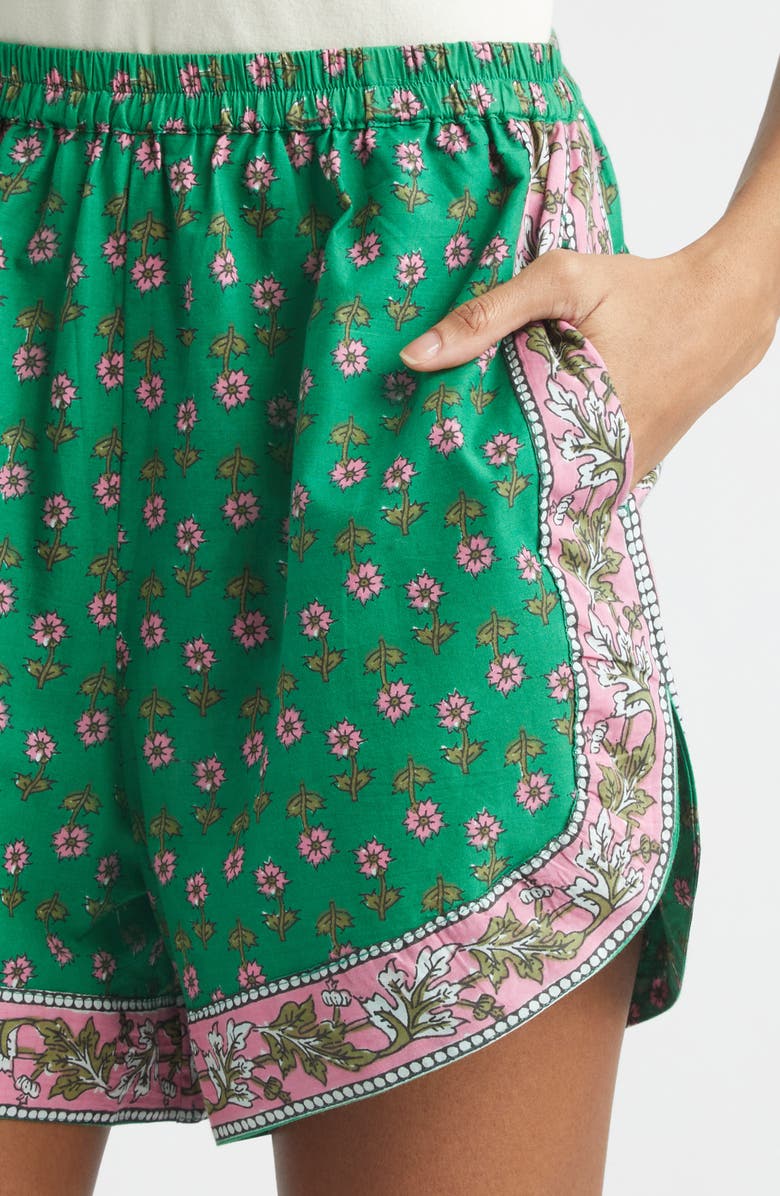 MILLE Lani Floral Cotton Shorts, Alternate, color, Jelly Bean