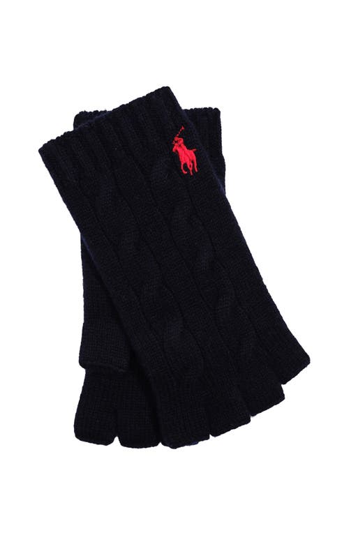 Polo Ralph Lauren Wool Cashmere Classic Cable Fingerless Glove In Black