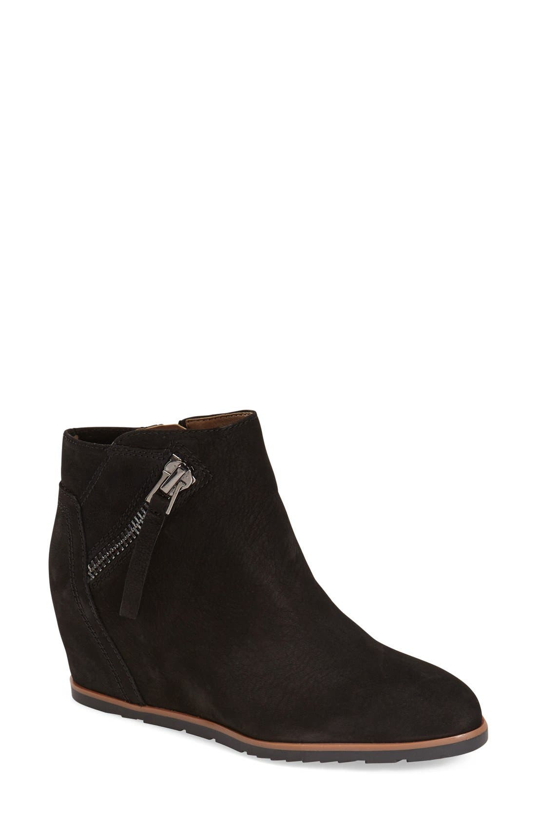 'Calissa' Wedge Bootie (Women), Main, color, BLACK