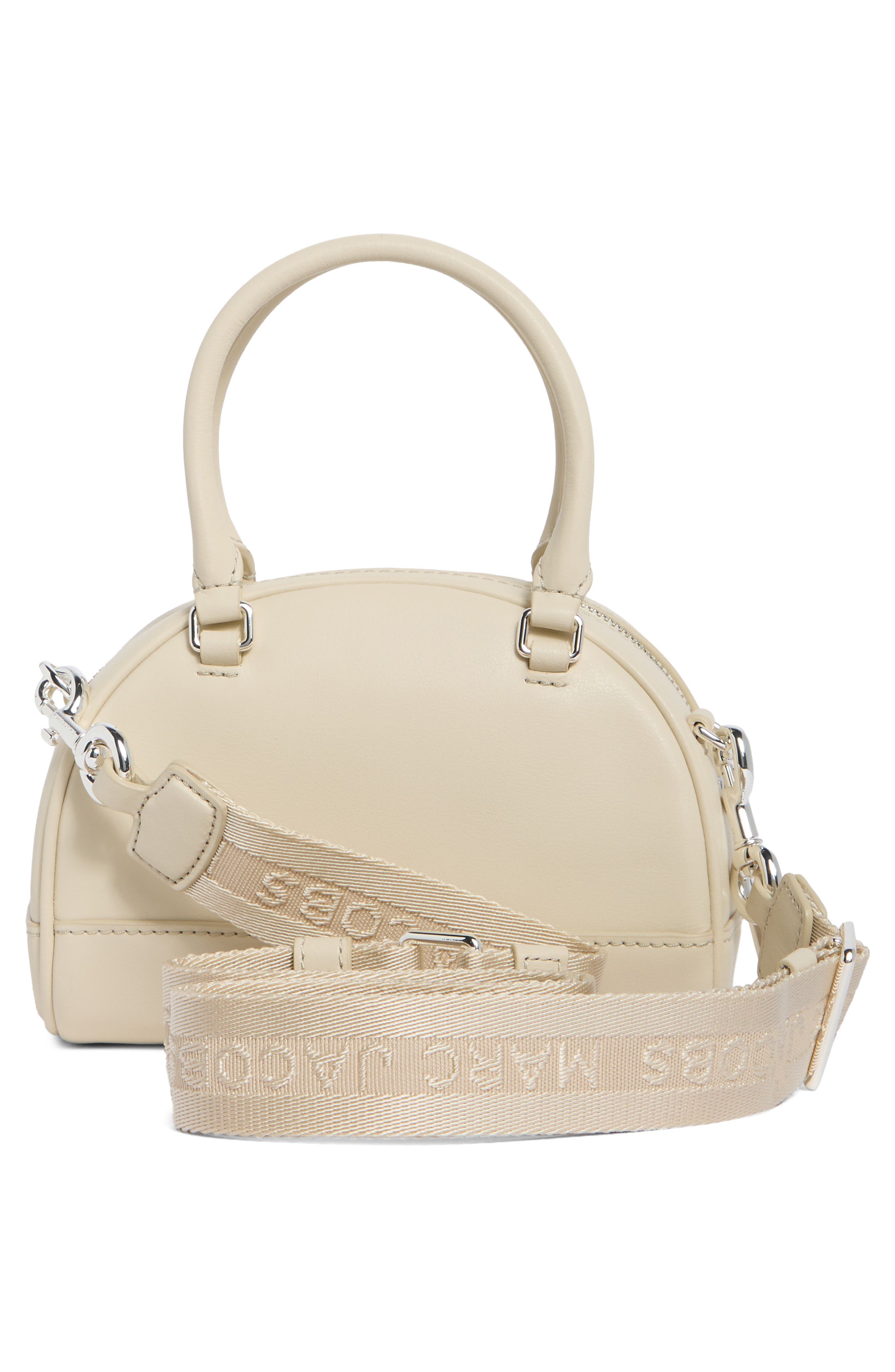 Small Leather Bowling Bag, Alternate, color, MARSHMALLOW