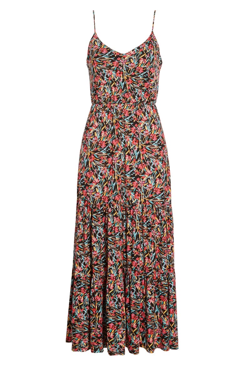 Tiered Cami Maxi Dress, Alternate, color, BLACK MULTI FLORAL