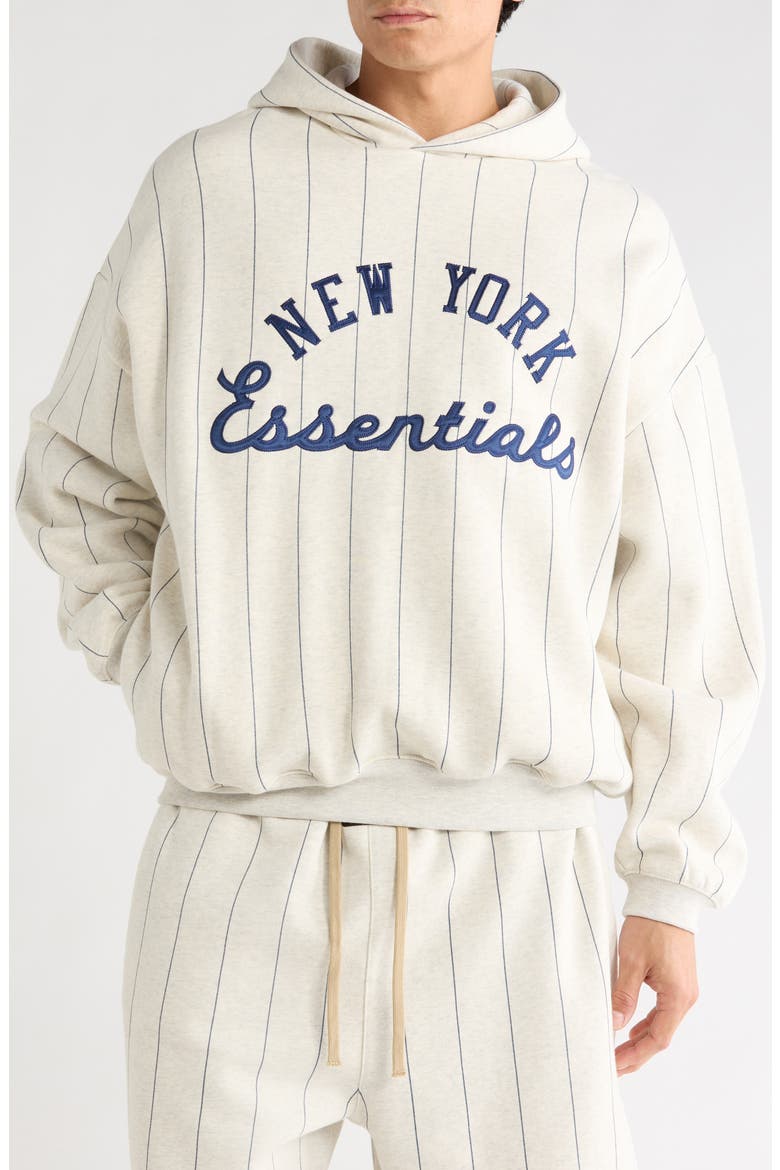 x MLB Mets Sport Cotton Blend Graphic Hoodie, Main, color, OATMEAL HEATHER/ PINSTRIPES
