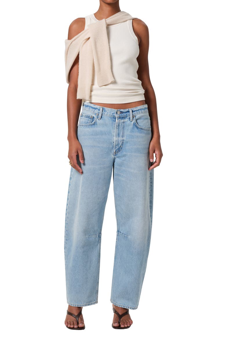 Miro High Waist Barrel Jeans, Alternate, color, GEMINI (LT INDIGO)