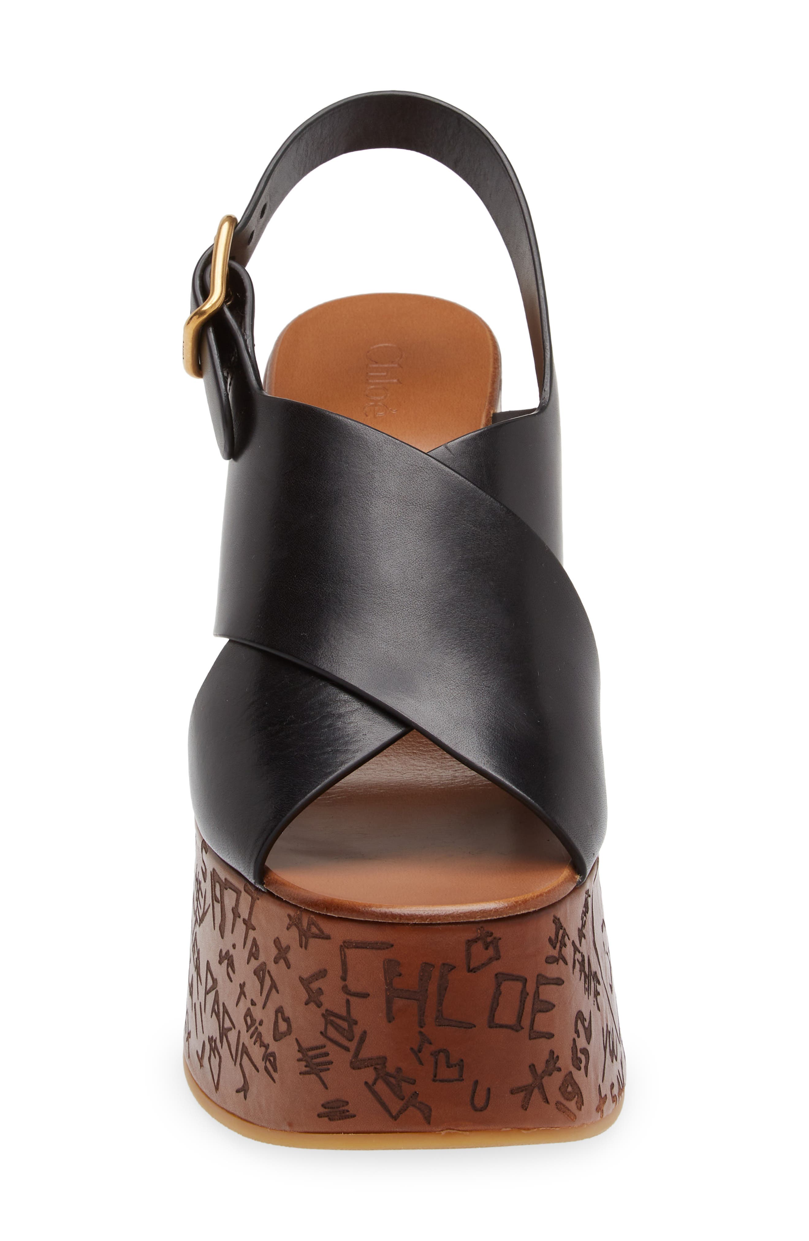 Chloé Maxime Wedge Sandal, Alternate, color, 001 Black