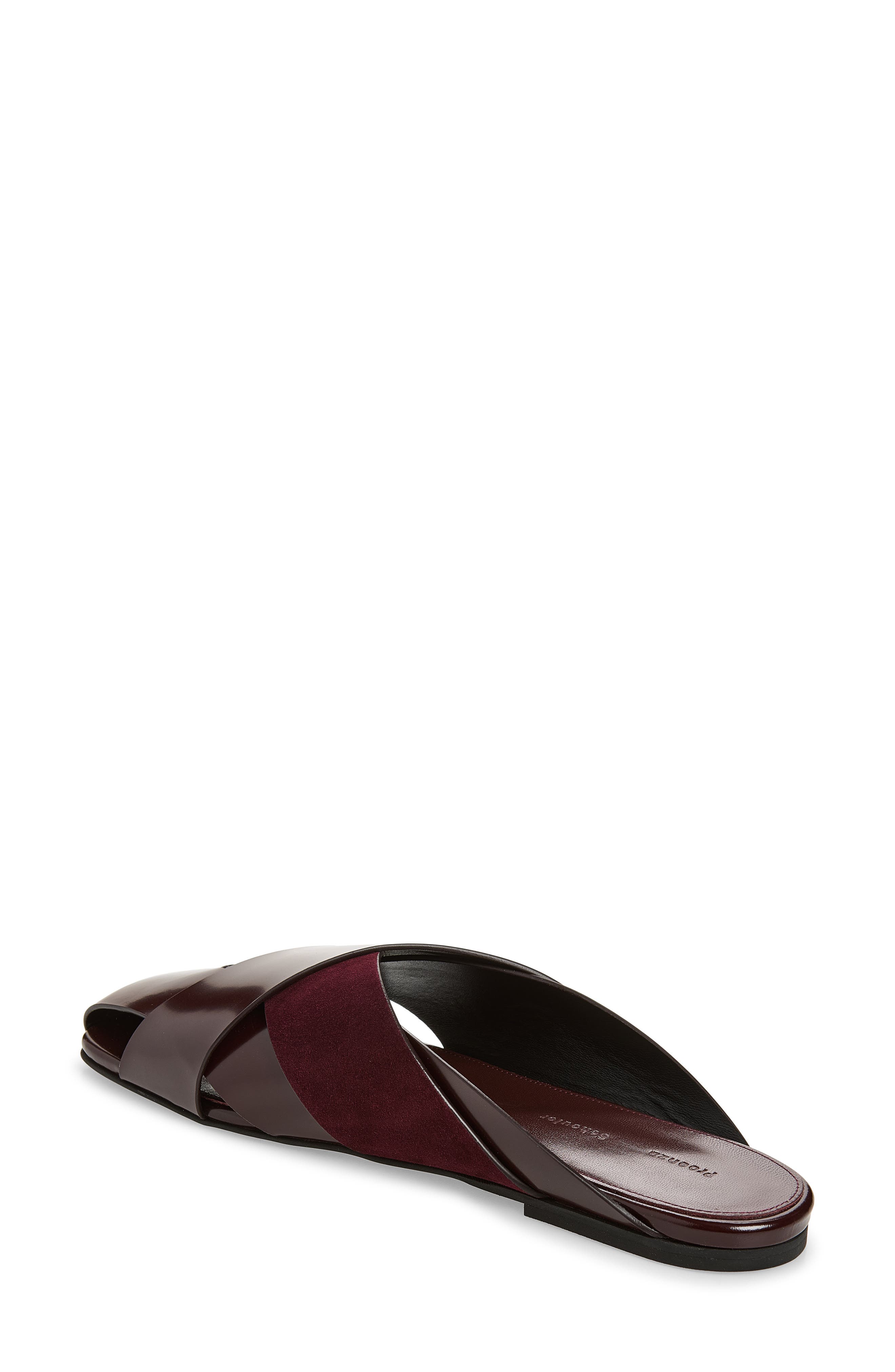 Slant Crossover Mule, Alternate, color, MERLOT