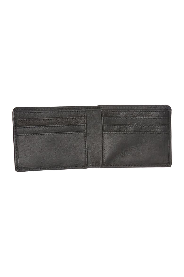 Two-Tone Leather Billfold Wallet, Alternate, color, BLACK