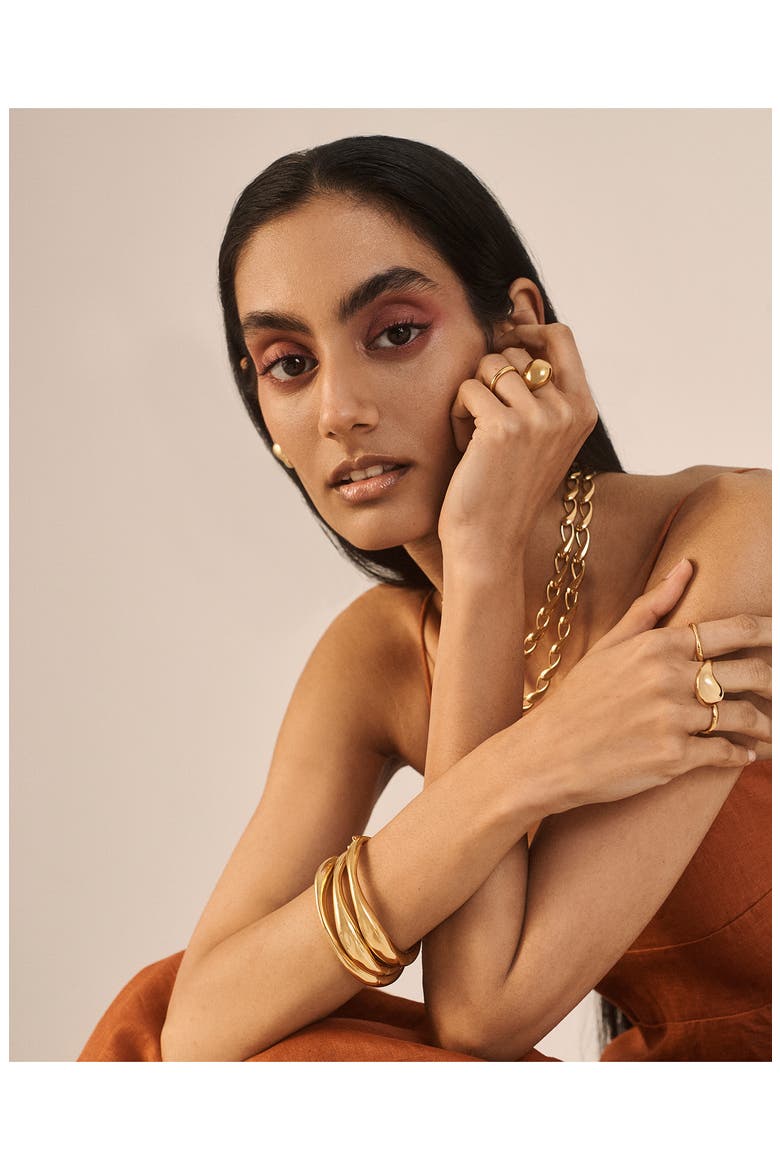 Nura Reef Wide Bangle, Alternate, color, 18CT GOLD VERMEIL/ STER SILVER