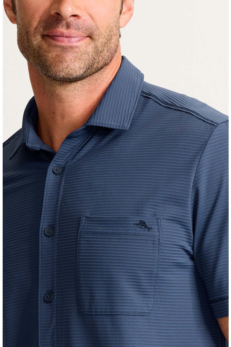 Costa Wave Short Sleeve Button-Up Shirt, Alternate, color, CARBON NAVY