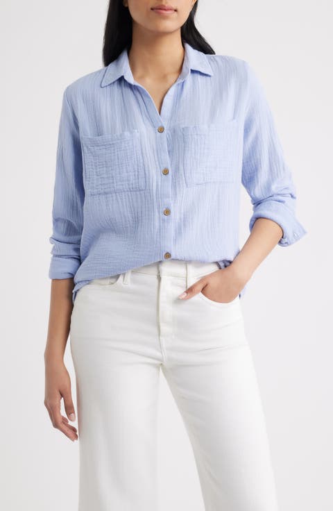 Micaela Cotton Button-Up Shirt