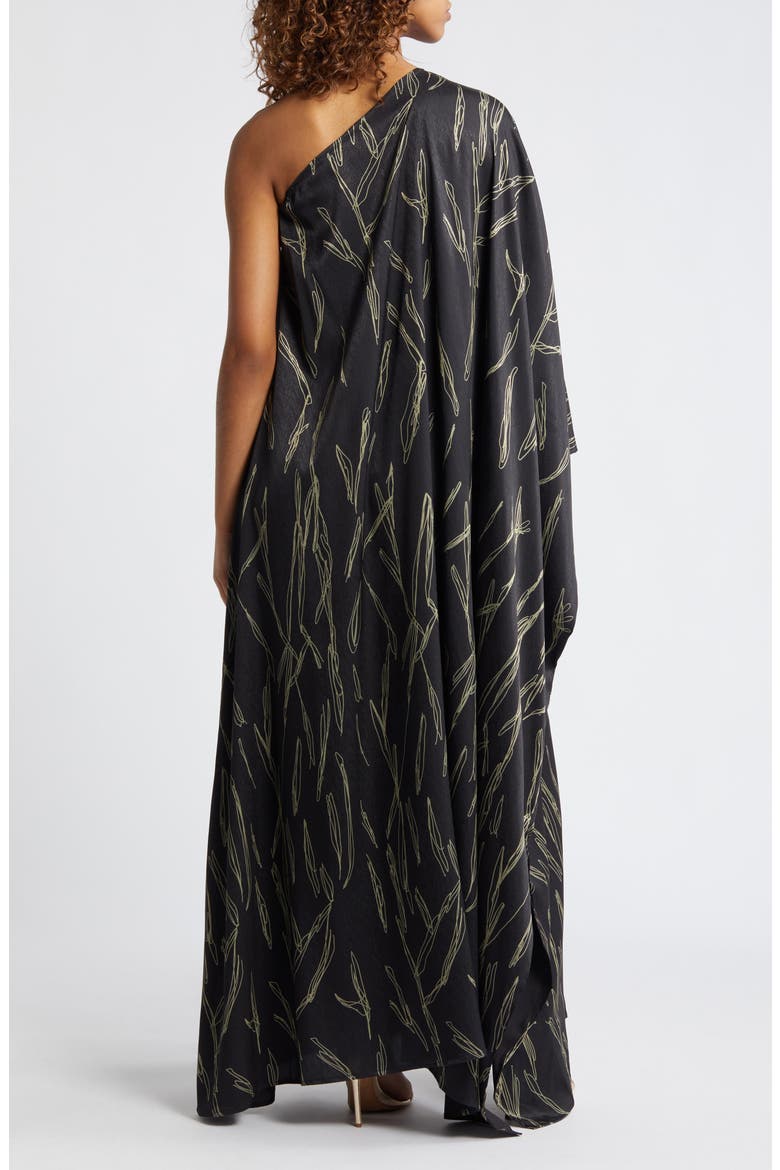 Satu One-Shoulder Dress, Alternate, color, BLACK