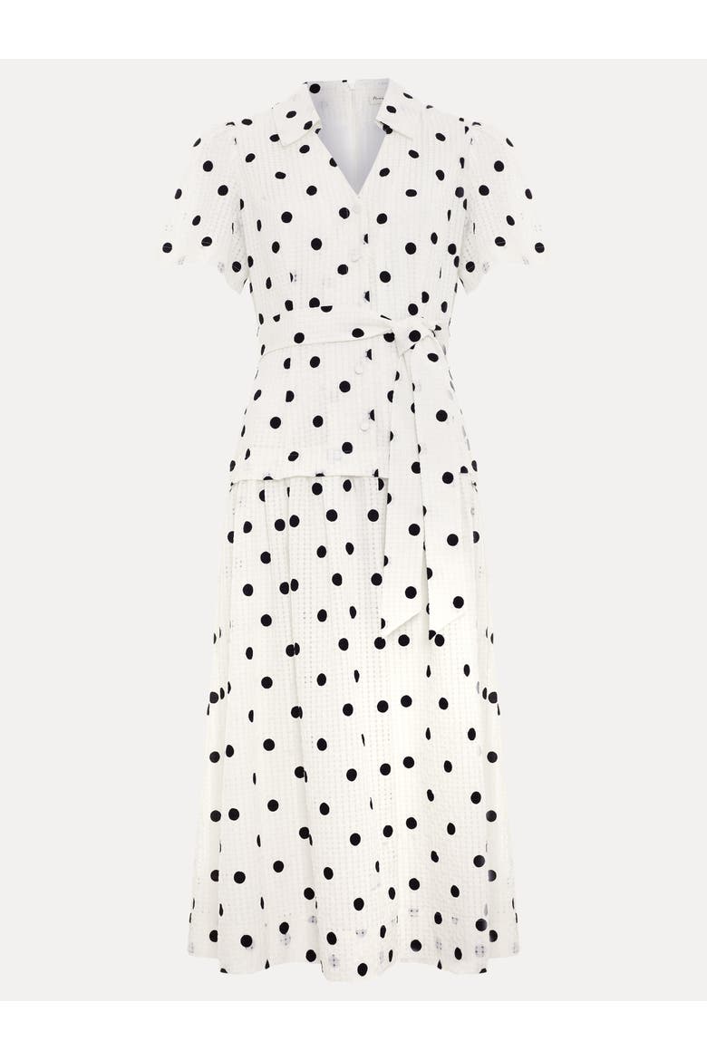 Adele Short Sleeve Midi Dress, Alternate, color, Black/Ivory