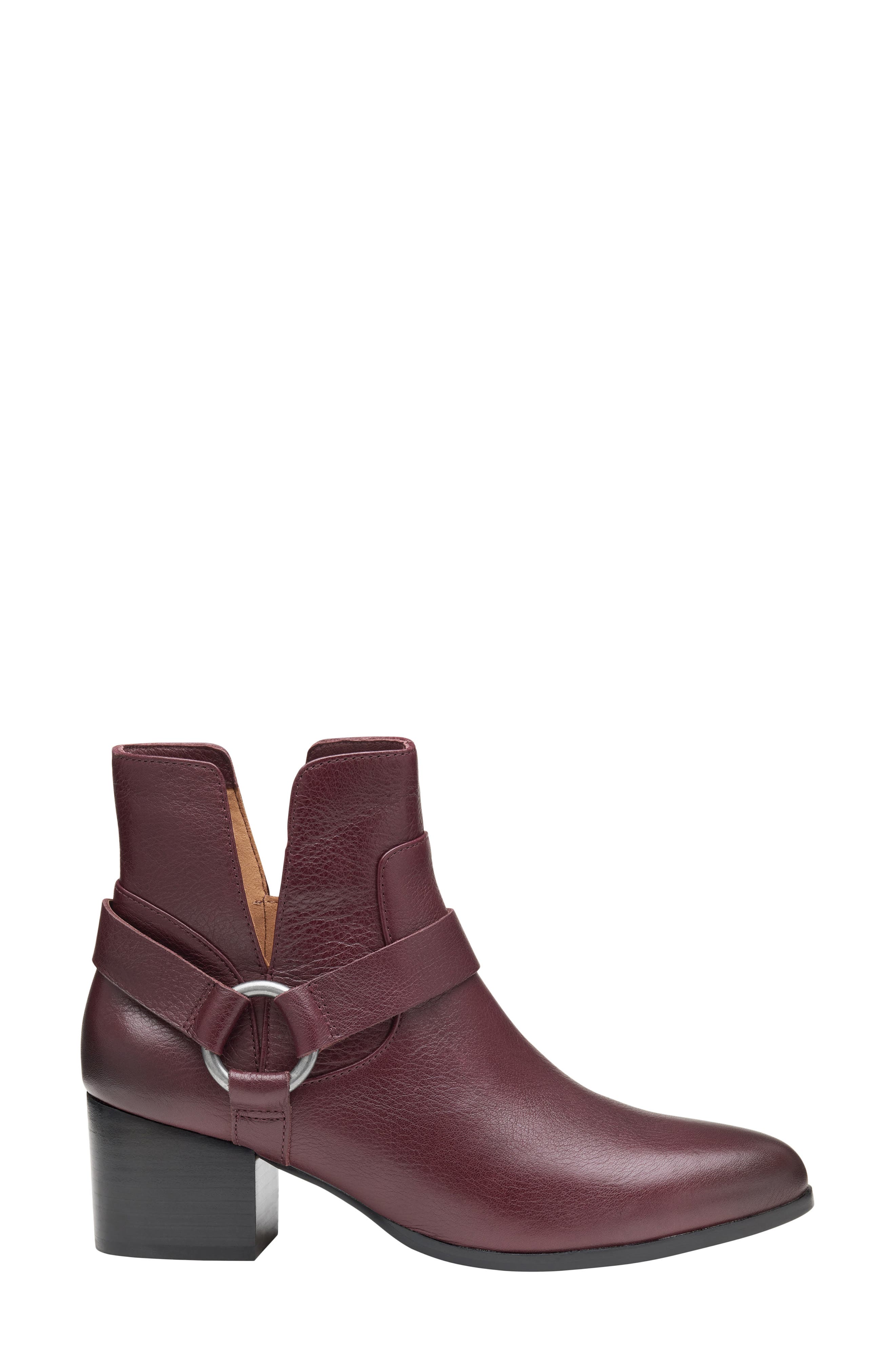 Johnston & Murphy Trista Harness Bootie, Alternate, color, Bordeaux Calfskin