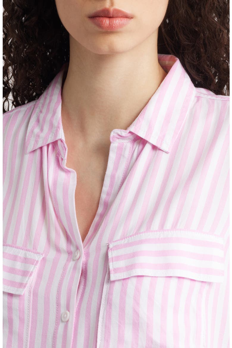 Fallon High-Low Button-Up Shirt, Alternate, color, OCEAN PINK