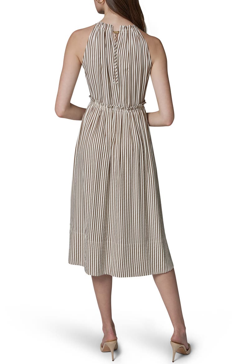 Sleeveless Stripe Midi Dress, Alternate, color, CREAM/ RUSS