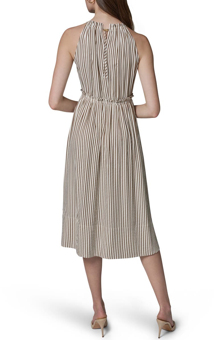 DONNA KARAN WEEKEND Sleeveless Stripe Midi Dress, Alternate, color, Cream/ Russ