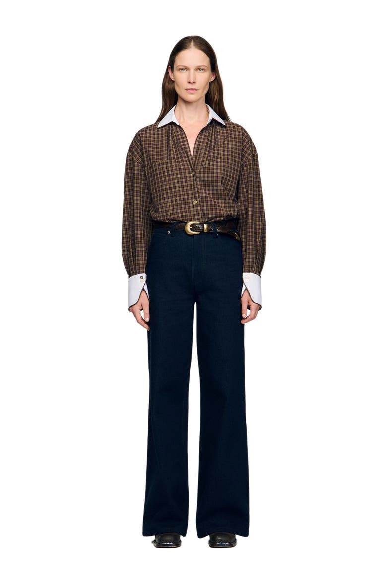 Wide-leg raw jeans, Alternate, color, Blue jean