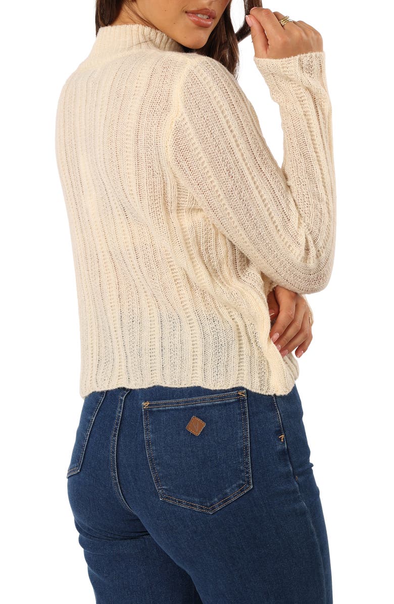 Petal & Pup Wynford Scallop Mock Neck Sweater, Alternate, color, Cream
