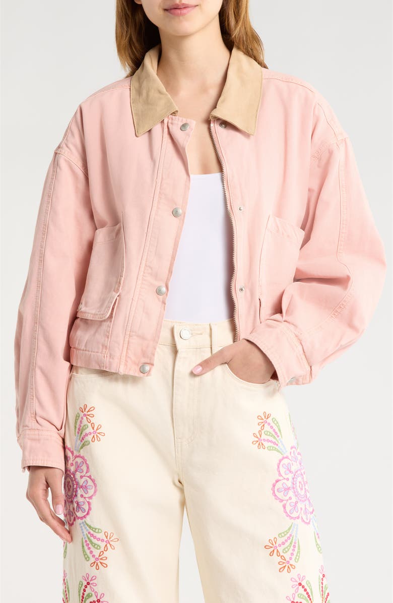 BLANKNYC Barn Shacket, Main, color, Lawn Party-Pink Combo