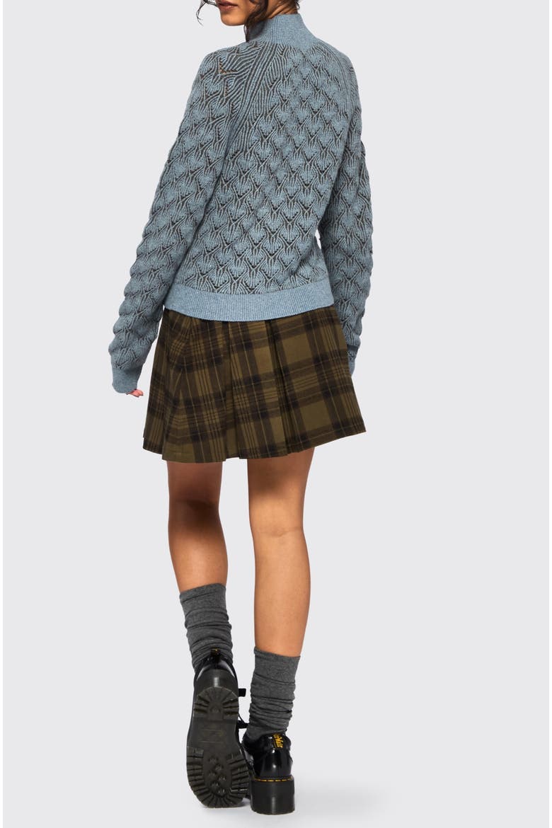 Edna Cotton Leaf Funnel Neck Jumper, Alternate, color, Blue