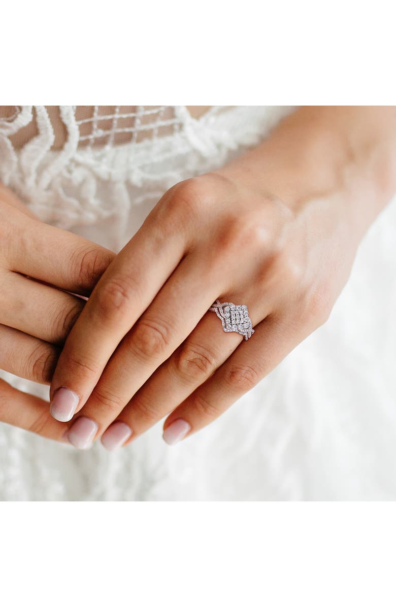 DELMAR Diamond Engagement Ring Set - 0.27ctw, Alternate, color, Silver