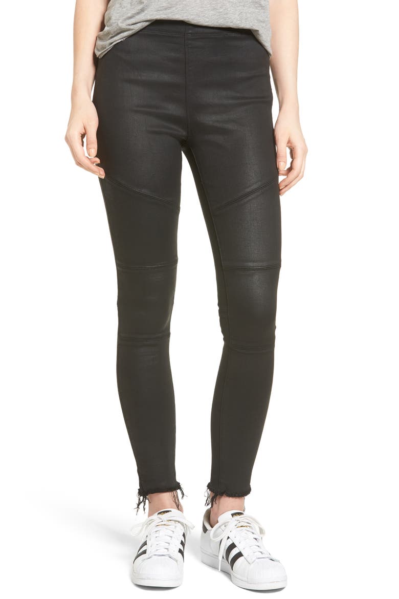 Haven Coated Denim Leggings, Main, color, ASPHALT