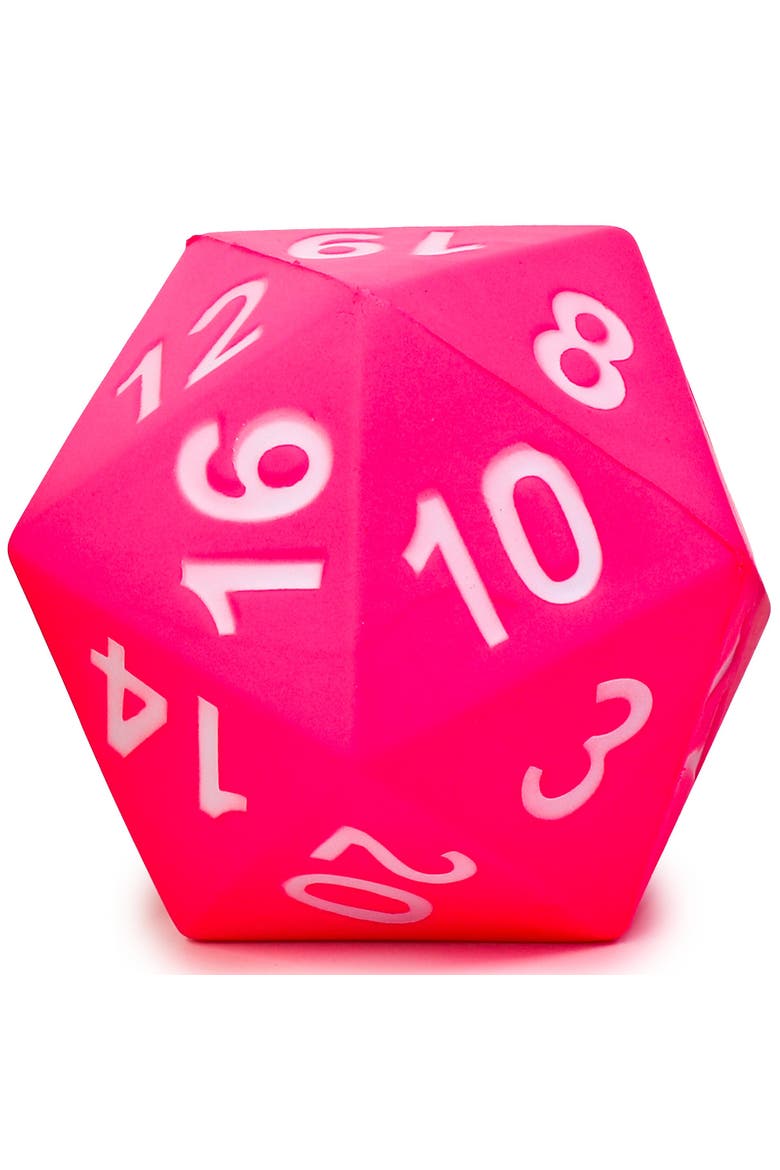 Giant D20 Foam Dice Pink, Main, color, Pink
