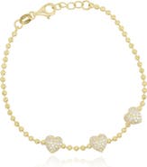 The Lovery Fine Jewelry CZ Heart Trio Bead Bracelet