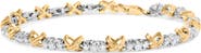 Haus of Brilliance 10K Two-Tone Gold 1.00 Cttw Diamond X-Link Link Bracelet